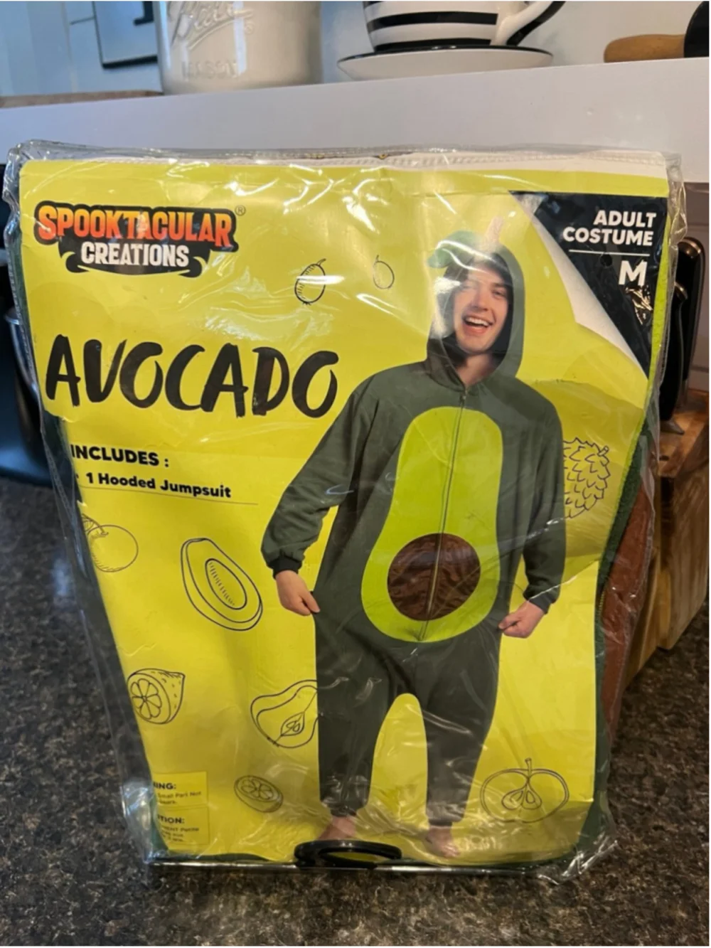 Spooktacular Creations Unisex Adult Avocado Pajama Plush Costume - NEW